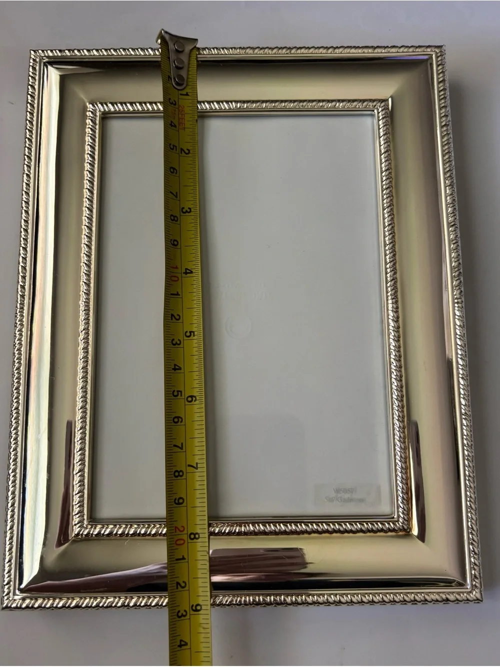 Vintage Waterford Silver-Tone Rope-Trim Picture Frame 5x7”